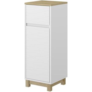 Midischrank Livia, Weiß, 30 x 80 cm mit Schublade Vicco