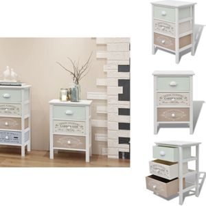 Beistellschrank mit 3 Schubladen Französischer Stil Holz - Holz Sideboard - Französischer Landhausstil - Kommode - Flurstück - Nachtkast