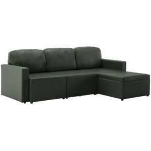 Vidaxl - Modulares 3-Sitzer Schlafsofa Grau Kunstleder