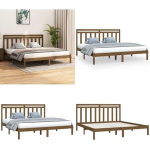Vidaxl - Massivholzbett Honigbraun 200x200 cm - Holzbett - Doppelbett - Kiefernholzbett - Massives Holzbett - Bettgestell - Home & Living