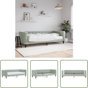 The Living Store - vidaXL Tagesbett mit Matratze Hellgrau 90x200 cm Samt
