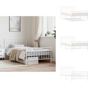 Vidaxl - Bettgestell mit Kopf- und Fußteil Metall Weiß 107x203 cm - Metallbett - Doppelbett - Boxspringbetten - Bettgestell - Weißes Bett