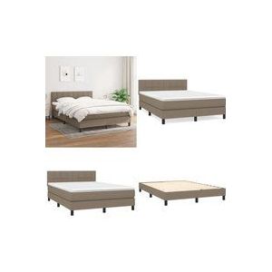 Vidaxl - Boxspringbett mit Matratze Taupe 140x190 cm Stoff - Boxspringbett - Boxspringbetten - Home & Living - Taupe