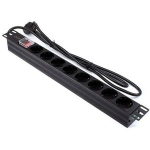 Maxpeedingrods - 19' 8 x Schuko Rack Power Strip mit Schalter Für Netzwerkbetrieb