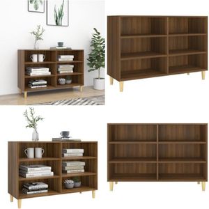 Sideboard Braun Eichen-Optik 103,5x35x70 cm Holzwerkstoff - Schreibtisch - Regal - Wohnzimmermöbel - Sideboard - Eiche Optik - Home & Living