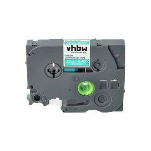 Schriftband-Kassette kompatibel mit Brother pt 1290VP, 1300, 1290BT, 1290BT2, 1290RS, 1290DT, 1290SBVP Etiketten-Drucker 12mm Weiß auf Grün - Vhbw