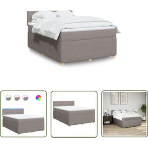 VidaXL Boxspringbett mit Matratze Taupe 140x200 cm Stoff