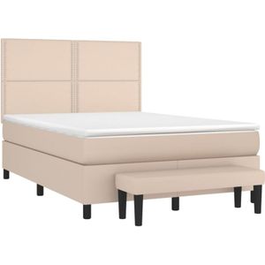 Vidaxl - Boxspringbett Matratze Cappuccino-Braun 140x190cm Kunstleder