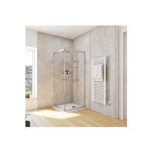 Schulte - Duschkabine Corner Eckeinstieg mit Schiebetüren, Montage auf Duschwanne oder Fliese, 4mm esg Sicherheitsglas, Höhe: 180cm, Größe 75 x 75