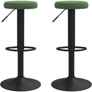 Barhocker 2 Stk. Dunkelgrün Samt Vidaxl