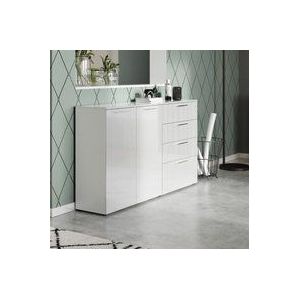 Sideboard mit Schubkästen und Türen san MARINO-01 in Hochglanz weiß, b/h/t: ca. 186/107/40 cm - weiß