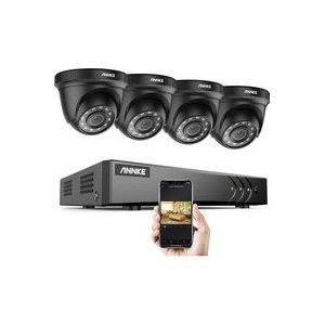 Sannce - annke 4CH hd-tvi dvr H.264 + 1080P Lite-Überwachungskamerasystem mit 1080P HD-CCTV-Kameras für den Innen- und Außenbereich 4 Schwarz Kameras