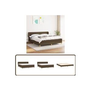 Vidaxl - Boxspringbett mit Matratze Dunkelbraun 180x200 cm Stoff - Boxspringbett - Doppelbett - Bettenrahmen - Lattenrost - Matratze