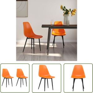 The Living Store Esszimmerstühle 2 Stk. Orange PP - Esszimmerstühle - Orange - Stühle - Kunststoffsessel - Moderne Sessel