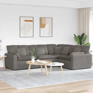 Torana - Modulares Sofa mit Kissen Cordstoff Hellgrau