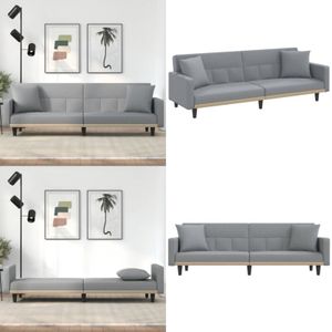 Schlafsofa mit Kissen Hellgrau Stoff - Schlafsofa - Sofa Bett - Gästebett - Wohnraum - Hellgrau - Home & Living