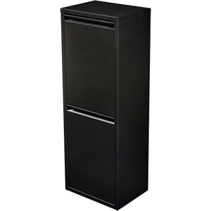 Mülltrennschrank Sollentuna Metall 2x14 l Schwarz [en.casa]