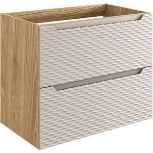 Waschtischunterschrank 70cm in Eiche mit beige OLUO-56-BEIGE