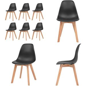 Vidaxl - Esszimmerstühle 6 Stk. Schwarz Kunststoff - Esszimmerstühle - Küchenstühle - Stühle Schwarz - Kunststoffeinrichtung - Holzbein Möbel - Home