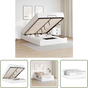 VidaXL Ottoman-Bett mit Matratze Weiß 140x200 cm Kunstleder