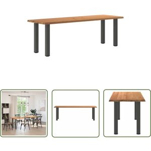 VidaXL Esstisch mit Baumkanten 240x80x74cm Massivholz Eiche Rechteckig