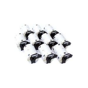 10x Rolle Etiketten Aufkleber kompatibel mit Brother P-Touch QL-500BW, QL-550, QL-560, QL-560VP, QL-570, QL-580, QL-580N, QL-650 Ersatz für Brother