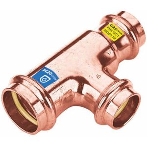 Sanpro Pressfitting T-Stück Abgänge reduziert, Größe V 15 - Abgang V 12 - V 12
