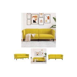 The Living Store - Sofa 3-Sitzer Gelb Samt - Samtsofa - 3-Sitzer Sofa - Wohnzimmersofa - Gelbes Sofa - Modernes Sofa