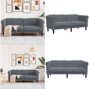 Vidaxl - Sofa 2-Sitzer Dunkelgrau Samt - Samtsofa - Wohnzimmersofa - 2-Sitzer Sofa - Grau Sofa - Modernes Sofa - Home & Living