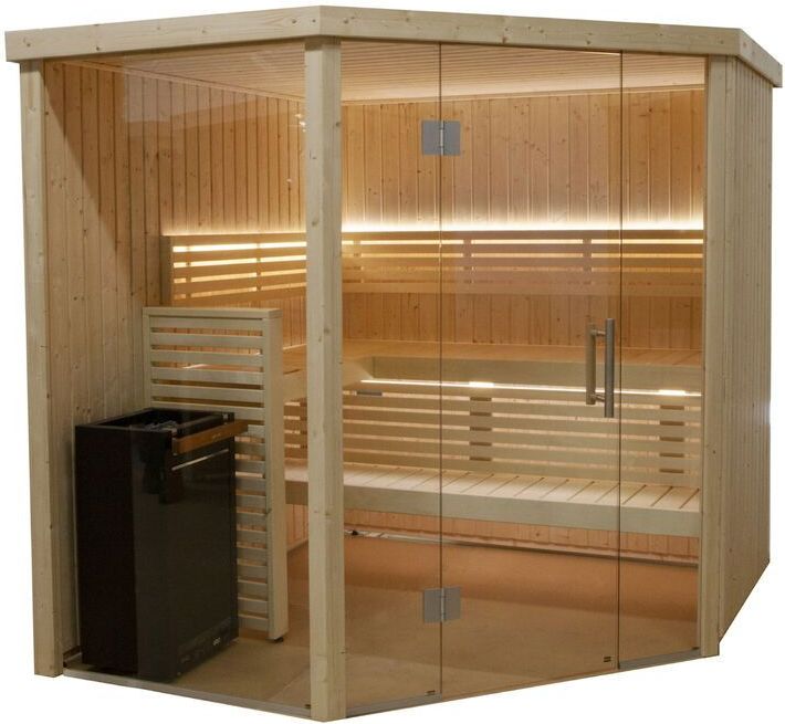 Harvia - Variant View Corner Large Sauna Saunakabine aus Fichte ca. 206 x 203 x 201 cm