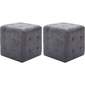 Vidaxl - Nachttische 2 Stk. Grau 30x30x30 cm Wildleder-Optik