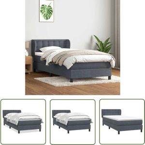 VidaXL Boxspringbett mit Matratze Dunkelgrau 80x210 cm Samt