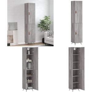 Vidaxl - Highboard Grau Sonoma 34,5x34x180 cm Holzwerkstoff - Sideboard - Hochschrank - Wohnraumgestaltung - Aufbewahrungslösung - Grau - Home &