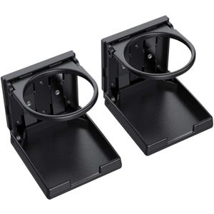 ZVD - 2PCS Universal Adjustable Folding Cup Cup Holder Black Car Drink Holder Cans Waterproof Plastic Holders Portable 7.5CM Diameter for Car Truck