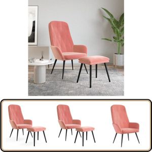 Vidaxl - Relaxsessel mit Hocker Rosa Samt - Samtsessel - Relaxsessel - Wohnzimmersessel - Bequemlichkeit - Rosa Möbel