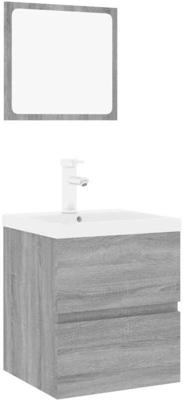 Vidaxl - Badmöbel-Set Grau Sonoma Holzwerkstoff