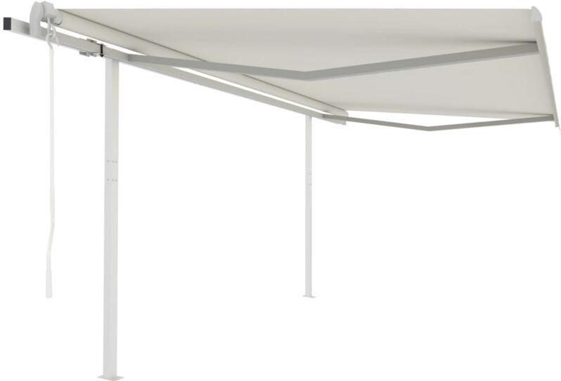 Vidaxl - Markise Automatisch Einziehbar mit Pfosten 4,5x3,5 m Creme