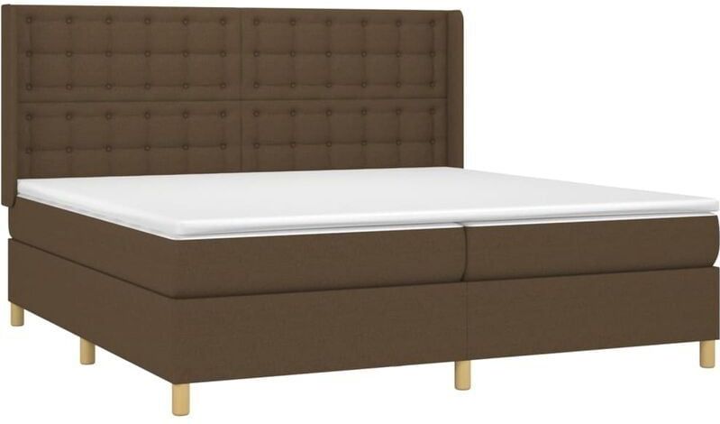 Vidaxl - Boxspringbett mit Matratze & led Dunkelbraun 200x200 cm Stoff