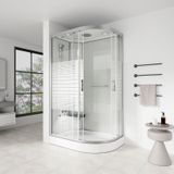 Dampfdusche mit Wasserfall und Dampfsauna white pearl Farbe: Weiß, Größe: 120 x 80 cm Rechts Dampfdusche Duschkabine Dusche Fertigdusche - Home Deluxe