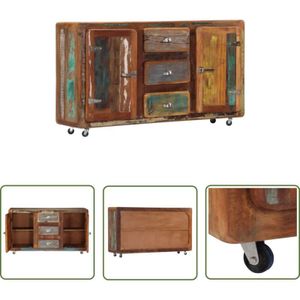 Sideboard 150x43x86 cm Altholz Massiv - Holzmöbel - Sideboard - Vintage Stil - Landhaus Dekoration - Wohnzimmer Einrichtung - The Living Store