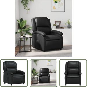 Relaxsessel Schwarz Kunstleder - Relaxsessel - Fernsehsessel - Lounge Chair - Lederlook - Schwarzes Sofa - The Living Store