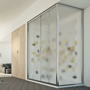 Duschkabine eckiges Strukturglas h 198 mod. Young Duo 2 Türen 80x160 cm