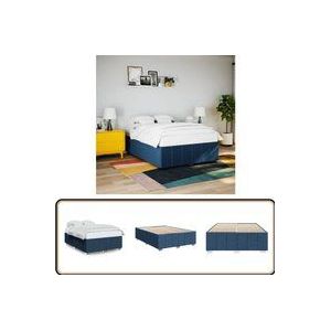 vidaXL Bettgestell ohne Matratze Blau 160x200 cm Stoff