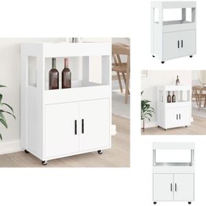 Vidaxl - Barwagen Weiß 60x39,5x89 cm Holzwerkstoff - Sideboard - Barwagen - Servierwagen - Küchenkasten - Möbel Aus Holzwerkstoff
