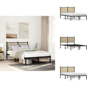 Metallbett ohne Matratze Sonoma-Eiche 120x190 cm - Metallbett - Doppelbett - Boxspringbetten - Bettenrahmen - Schlafraum