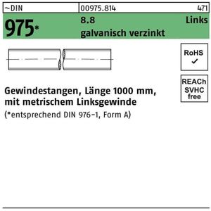 Gewindestange DIN 975 links M 6 -LH x 1000mm 8.8 galvanisch verzinkt