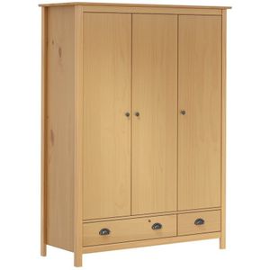 Vidaxl - Kleiderschrank mit 3 Türen Hill 127x50x170cm Massivholz Kiefer