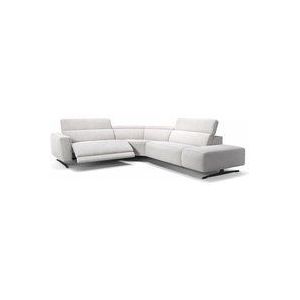 Sofanella - Stoff Ecksofa alesso Rechts Weiß 286 x 108 x 74 cm