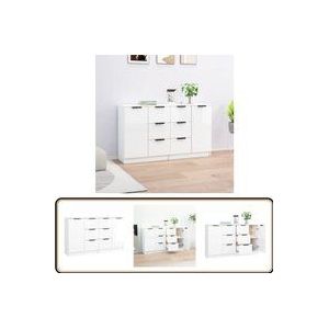 Vidaxl - Sideboards 2 Stk. Hochglanz-Weiß 60x30x70 cm Holzwerkstoff - Sideboard - Wohnzimmermöbel - Holz Sideboard - Weißer Sideboard - Regal