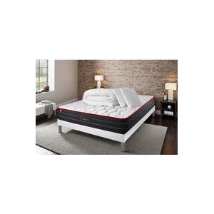 Somness - Komplettpaket Bett - Matratze 140x190 cm + Boxspringbett mit Lattenrost (im Set) + 2 Kopfkissen + Bettdecke - Boost